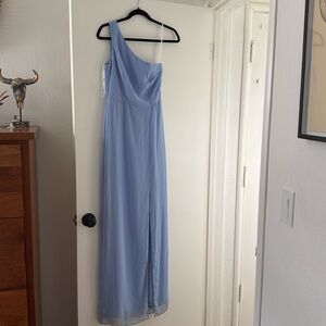 Dessy (Thread) powder blue bridesmaids dress